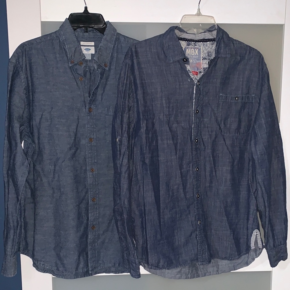 Set of 2 - Old Navy Blue Dress Shirts for Men